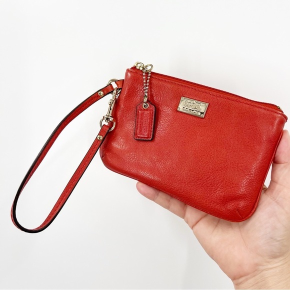 Coach Pebbled Leather Wristlet - Picture 1 of 7